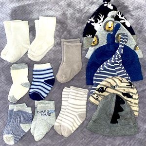 Baby Boy hats and sock set
